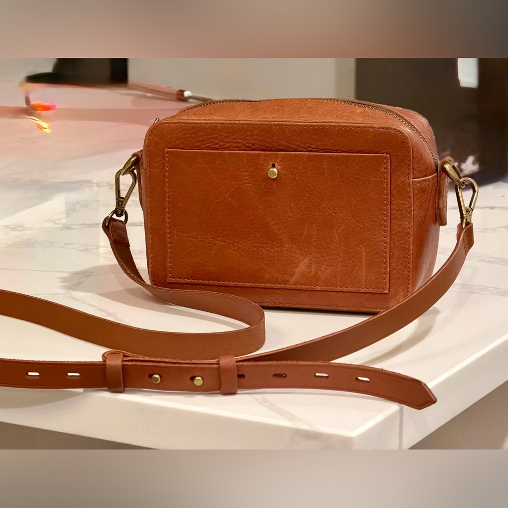 Madewell Tan Leather Crossbody Camera Bag